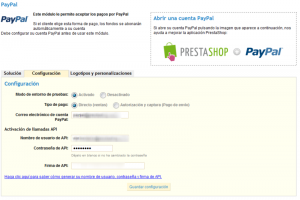 configurar paypal en tu tienda online Prestashop